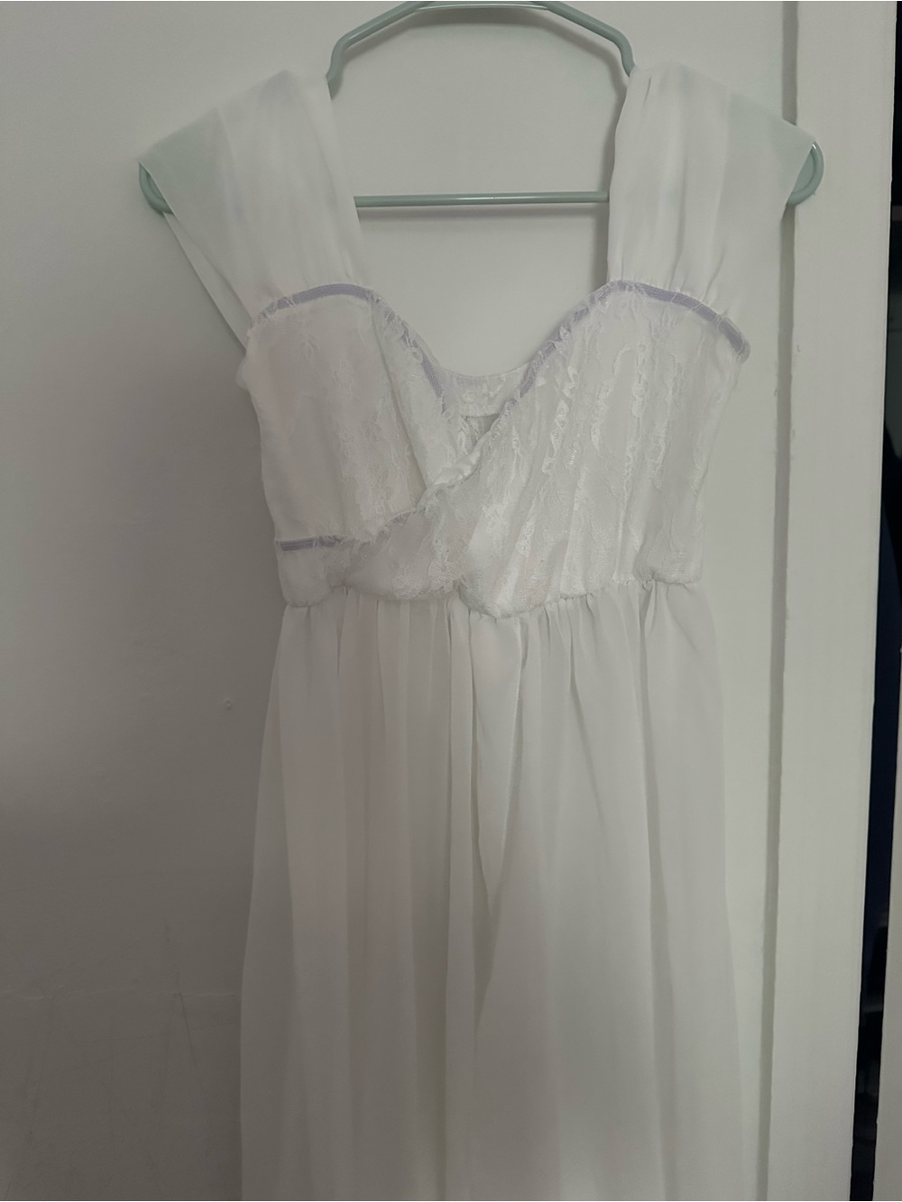 White dress for pregnant photo shoot
